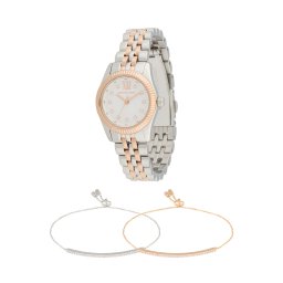 MICHAEL Michael Kors Ceas analogic 'LEXINGTON' auriu / argintiu / alb