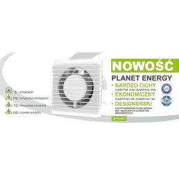 Sisteme de ventilatie Wentylator ścienny 100mm 8W Planet Energy