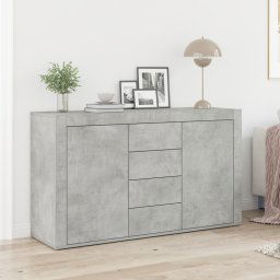 Bufet Gri Beton Lemn Prelucrat 120 x 36 x 69 cm Depozitare GartenMobel Dekor