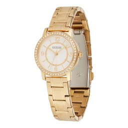 GUESS Ceas analogic 'Lady G' auriu / transparent / alb