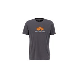 ALPHA INDUSTRIES Tricou gri închis / portocaliu / alb