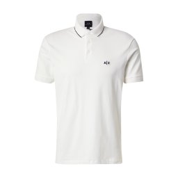 ARMANI EXCHANGE Tricou negru / alb murdar