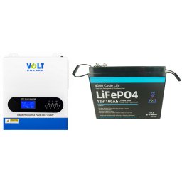 Kit Off Grid Invertor Volt POlska 3SSS150012 1500/3000W Si acumulator Volt Romania 12v 100ah VR-LFP12-100