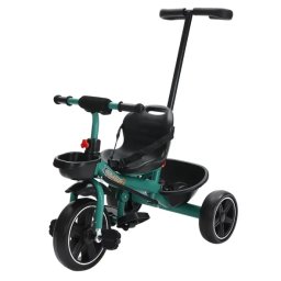Tricicleta cu maner de impins, 2 - 6 ani, Verde, Maner detasabil