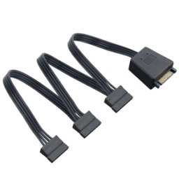 Cablu de alimentare flexibil 3xSATA Silverstone CP06-L cu sistem de condensatori pentru stabilizarea tensiunii HDD/SSD/ODD, slim, SST-CP06-L