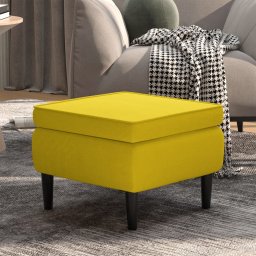 Scaun cu picioare din lemn, galben, catifea GartenMobel Dekor