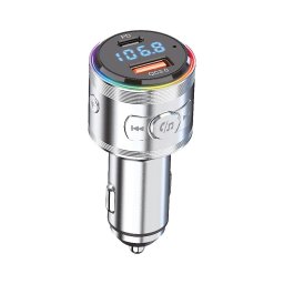 Winner Group - Încărcător auto cu transmițător FM și funcție hands-free, 20W, argintiu