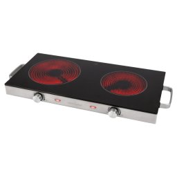 Plita vitroceramica , PC-EKP 1211, 2800 W, tehnologie infrarosu, 2 zone gatire, incalzire rapida, consum redus, protectie supraincalzire, argintiu/negru