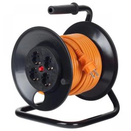 PRELUNGITOR Bachmann, Schuko x 4, conectare prin Schuko (T), cablu 25 m, protectie supratensiune, negru portocaliu, B392.425 (timbru verde 0.18 lei)