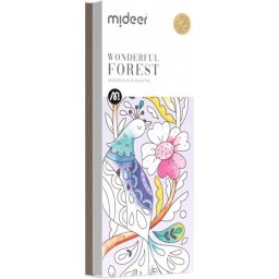 Carte de colorat cu apa, pensula de pictat si culori incluse, 19 x 8 x 1.3 cm, Wonderful Forest Mideer MD4194