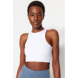Trendyol White Medium Support/Sculpting Weightlifting Sports Bra