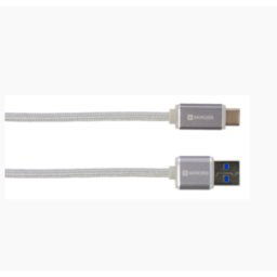 Cablu USB SKross Steel Line cu Conector USB-C 1m Argintiu