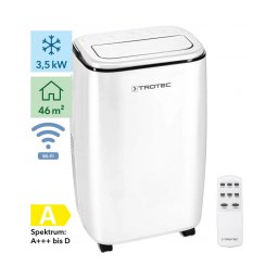 Aer conditionat portabil Trotec PAC 3501 S, WiFi, 12000 Btu/h, Dezumidificare, Functie Swing, Timer, Ventilatie, Pentru 46 mp