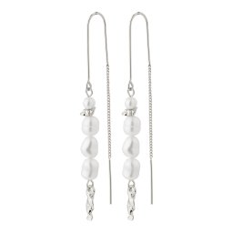 Pilgrim Cercei 'BERTHE' argintiu / alb perlat