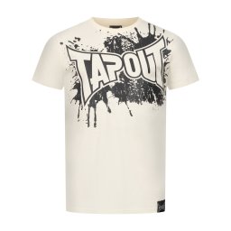Tapout Tricou 'Splashed' crem / negru