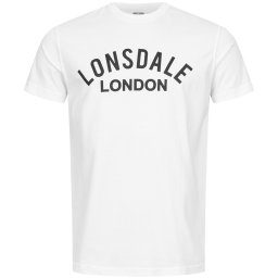 LONSDALE Tricou 'Brafield' negru / alb