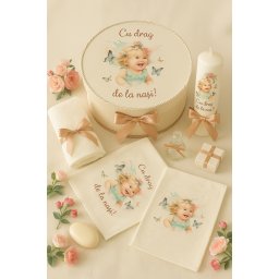 Trusou botez personalizat Fetita cu Fluturi
