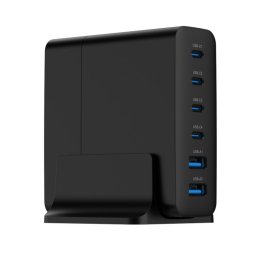 Statie de incarcare/incarcator priza Fast charger cu 4 x USB-C + 2 x USB-A 75W GaN, Gembird TA-UC-2A4C-PD75-01-BK