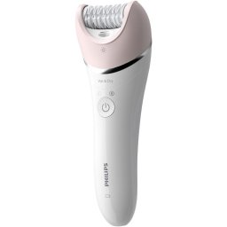 Epilator Seria 8000 BRE721/00, 32 pensete, utilizare fara fir, Alb