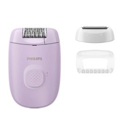 Epilator Epilator 1 setare de viteza, cap de epilare lavabil, 2 accesorii pentru corp si zone sensibile, lumina LED, Lila