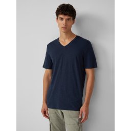 s.Oliver Tricou barbati cu decolteu in V, Regular fit, din bumbac, Bleumarin inchis (SELECTATI MARIMEA: XL)