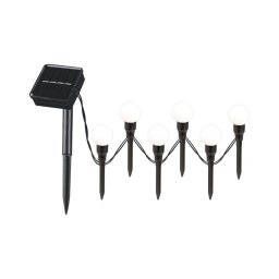 Corp de iluminat LED solar KULKI 6xLED/1,2V 600 mAh 4,3 m IP44 negru/alb