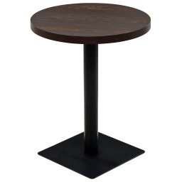 Masa bistro, MDF si otel, rotunda, 60x75 cm, Cenusiu închis GartenMobel Dekor