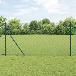 Gard din plasa de lant verde 1x25 m din otel GartenMobel Dekor