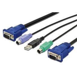 Set de cabluri, Digitus, VGA, mouse PS/2, tastatura PS/2, USB, Multicolor