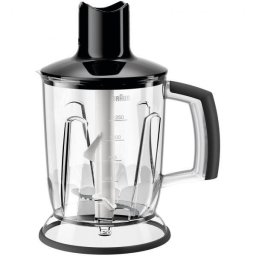 Blender BRAUN MultiQuick Easyclick Plus MQS601BK - AX22110047, Capacitate 1.25l, Amesteca, Zdrobeste gheata, Sistem EasyClick Plus, Usor de asamblat, Baza anti-alunecare, Fara BPA, Negru