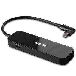 Hub extern Lindy LY-43334, Conectare prin USB Type-C, Numar porturi 2xUSB 3.2 si 3xUSB Type-C, Negru, "LY-43334