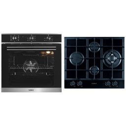 PACHET SAMUS-B10, Cuptor electric incorporabil SC628GX9 + plita pe gaz incorporabila PSG-64SG2, clasa A, 75 litri, 9 functii, 4 arzatoare, aprindere electrica, negru + argintiu