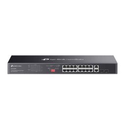 Switch Omada Tp-Link DS1018GMP, 18 x Porturi Gigabit, PoE+, 2 x Combo SFP, 250W, Rackmount, Negru