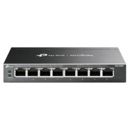 Switch TP-Link Omada DS108GP, 8 porturi, Gigabit, PoE+, fara management, Negru