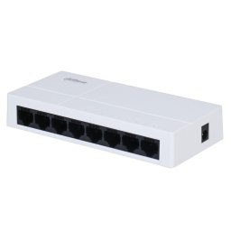 Switch Dahua Eco Series cu 8 porturi Gigabit 10/100/1000 Mbps, fara management, PFS3008-8GT-L-V2, Alb