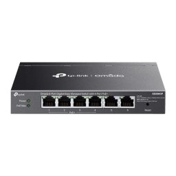 Switch TP-Link ES206GP 6-Port Gigabit cu 4-Port PoE+, 10/100/1000 Mbps, 65W, Negru