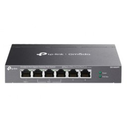 Switch TP-Link Omada DS106GPP, 6 porturi, Gigabit, PoE, Negru