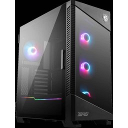 Carcasa MSI MPG Velox 100R, Mid Tower Gaming Computer, 4x 120mm ARGB Fans, 1-6 ARGB Hub, ARGB light strip, USB Type-C, Tempered Glass, Center, E-ATX, ATX, mATX, mini-ITX', Negru