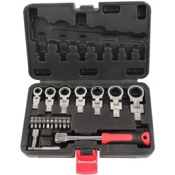 Set de chei cu clichet cap flexibil de 20 buc cu cap Torx de 8 mm-19 mm