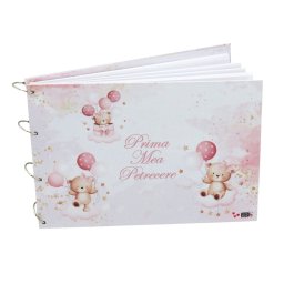 Guest Book Botez – carte mesaje invitați - Prima mea petrecere, Ursuleți Roz - ILIF506071