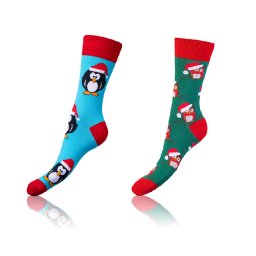 Bellinda CRAZY SOCKS 2x - Happy Socks 2 Pairs - Light Blue - Green