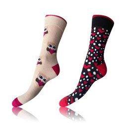Bellinda CRAZY SOCKS 2x - Happy Socks 2 Pairs - White - Red - Black