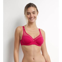 DIM GENEROUS COTTON BIO BRA - Women's Organic Cotton Bra - Red