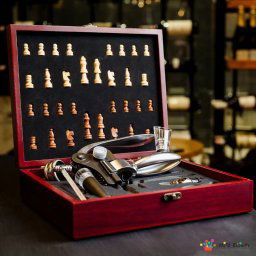 Cutie set sah si accesorii vin Caseta Deluxe