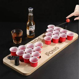 Joc amuzant Beer Pong din lemn