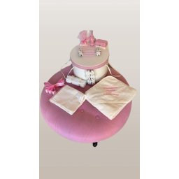 Trusou botez personalizat Cotton Flower Ivoire
