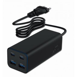 Incarcator priza Fast charger cu 2 x USB-A + 2 x USB-C 100W GaN, Gembird TA-UC-2A2C-PD100-01-BK