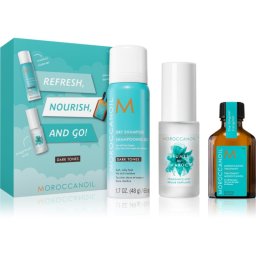 Moroccanoil Refresh, Nourish, and Go! (Dark Tones) set pentru părul închis la culoare pentru femei