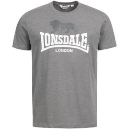 LONSDALE Tricou 'Gargrave' gri închis / alb