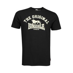 LONSDALE Tricou 'Original' ecru / negru